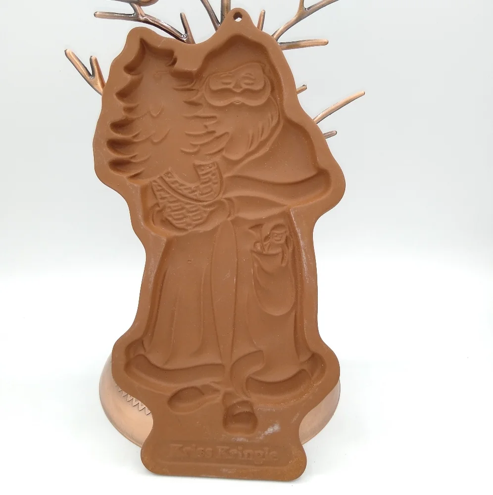 Longaberger Kriss Kringle Santa Cookie Mold 1991 Vintage Earthenware Christmas - Picture 12 of 12
